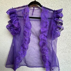 Lingerie sheer purple cardigan  small